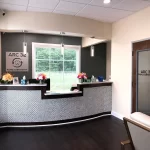Reception desk at dental clinic in Heath TX