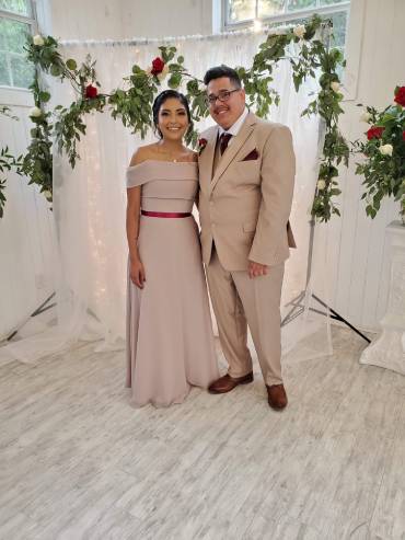 Wedding picture of Brenda Sanchez with her husband